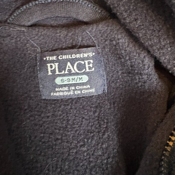 The Children’s Place Bunting Suit plush, warm stripes 6-9 months blue mittens - Picture 4 of 9